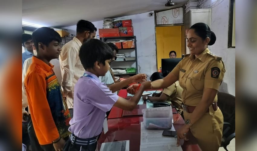 A thread of trust: Children seek safety assurance from police on Raksha Bandhan
