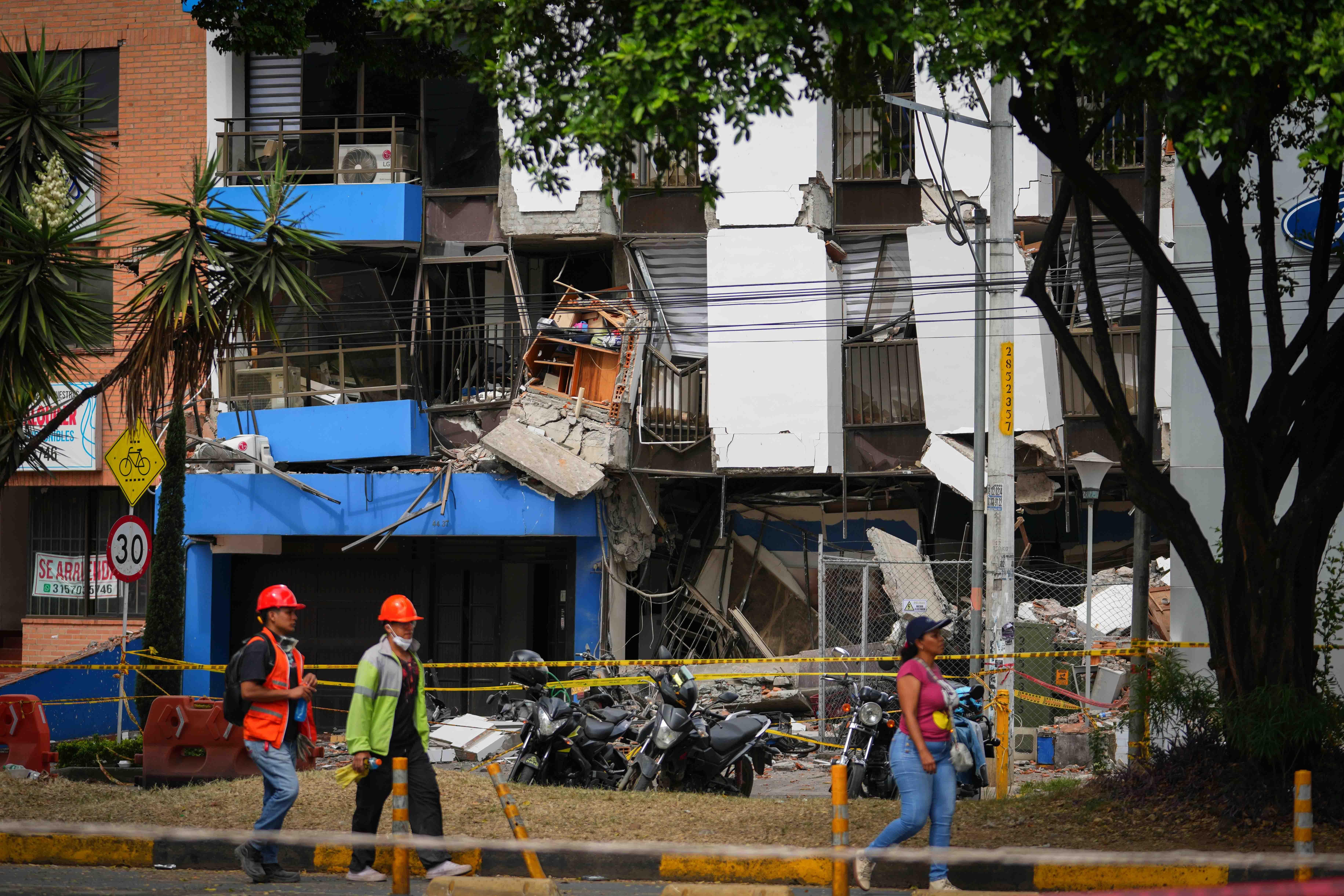 Aftermath of earthquake in Colombia