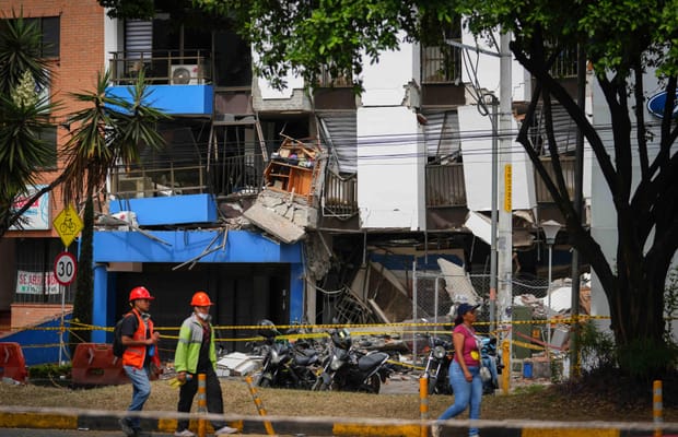 Aftermath of earthquake in Colombia