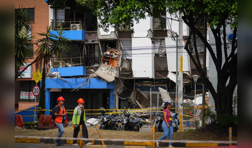 Aftermath of earthquake in Colombia