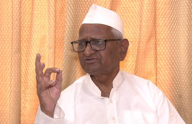 Ahmednagar: Social activist Anna Hazare speaks to the media