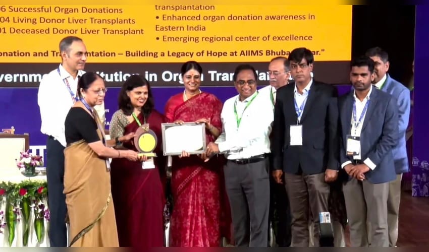 AIIMS Bhubaneswar wins national award for organ transplantation (Photo: @MahalingMukesh/X)