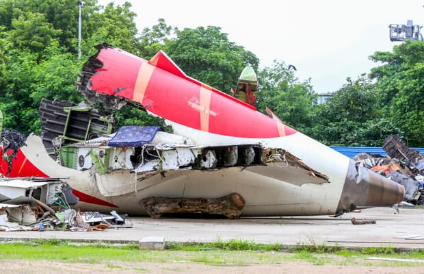 Air India Crash Wreckage at Ahmedabad Airport
