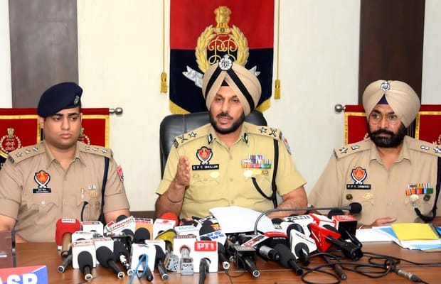 Amritsar: Police Commissioner Gurpreet Singh Bhullar addresses the media