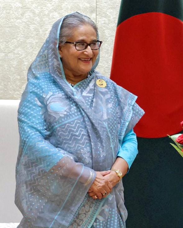 Bangladesh : A file picture of Bangladesh Prime Minister Sheikh Hasina who resigned from her position