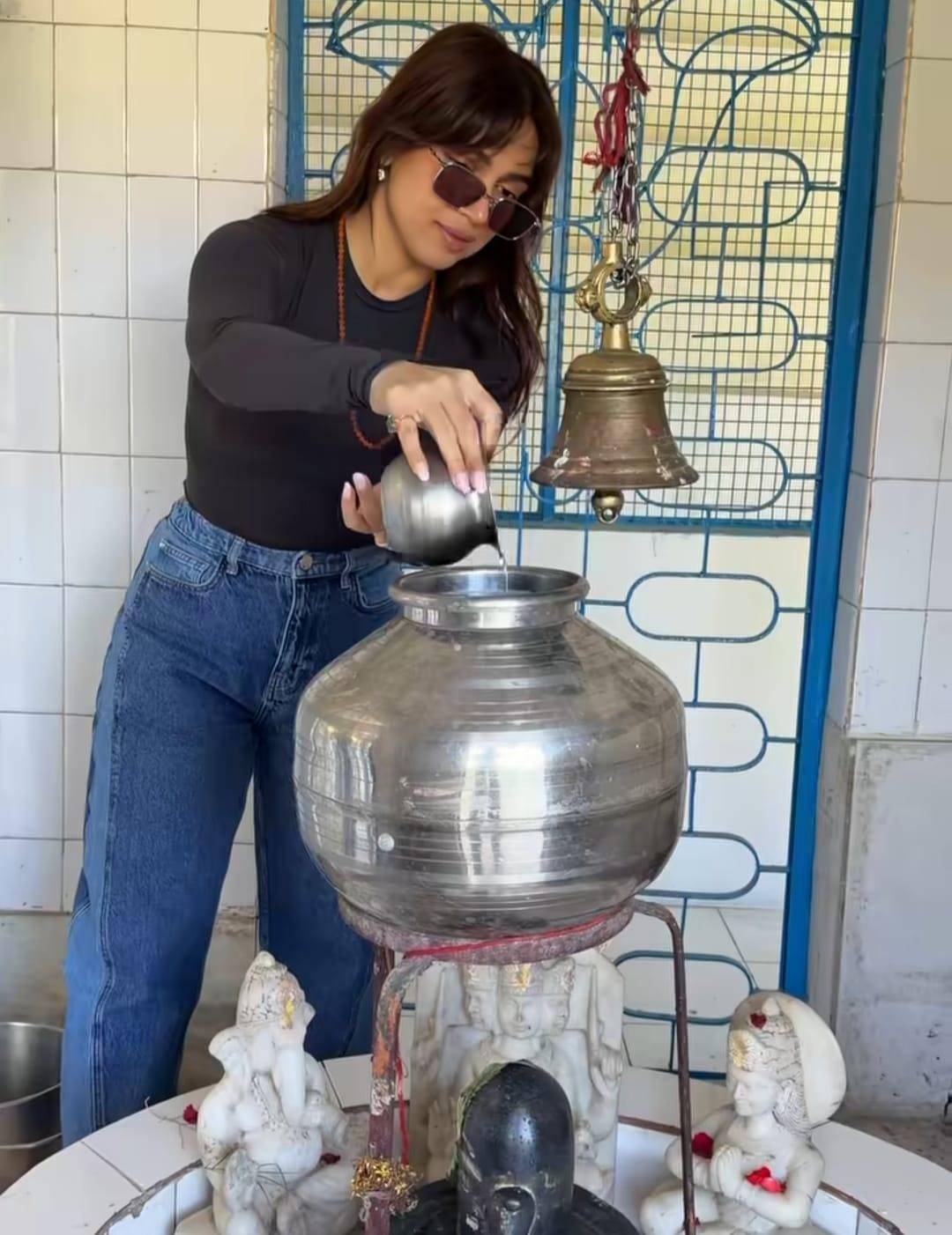 Bhumi Pednekkar faces backlash for wearing sunglasses while offering prayers at Shivling during Sawan