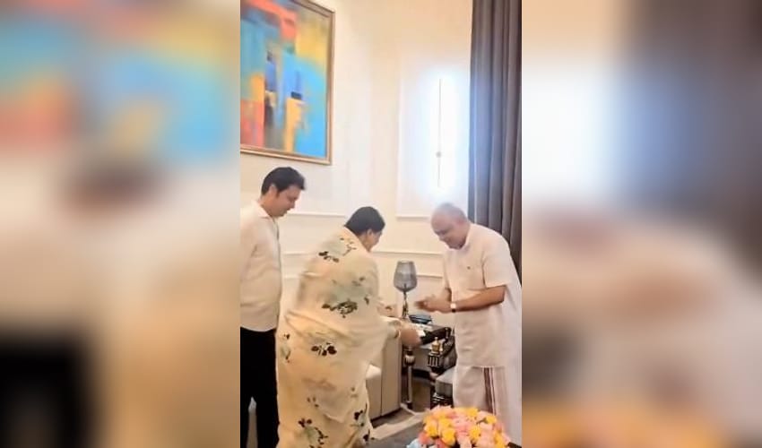 Biplab Deb meets BJP leader B.L. Santhosh in Delhi, seeks blessings for newly married life