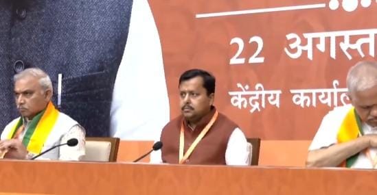BJP chief Nitin Nabin holds first meeting with new team at party headquarters in New Delhi