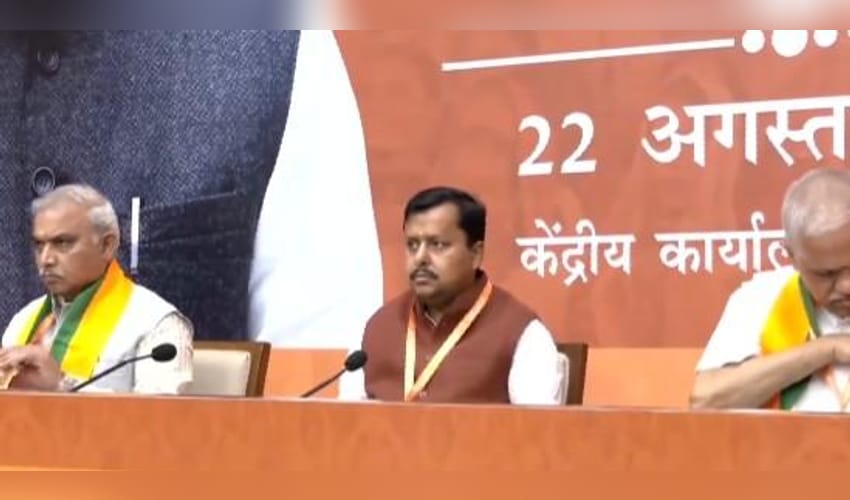 BJP chief Nitin Nabin holds first meeting with new team at party headquarters in New Delhi
