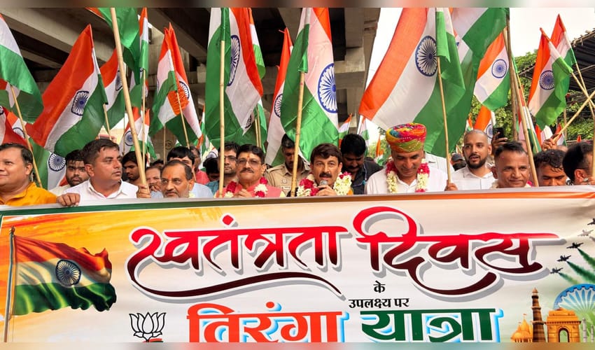 BJP Tiranga Yatras held in North East, Karol Bagh, Outer Delhi districts