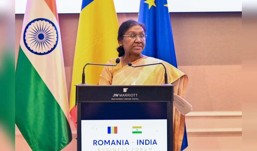 Bucharest: President Droupadi Murmu addresses India–Romania Business Forum