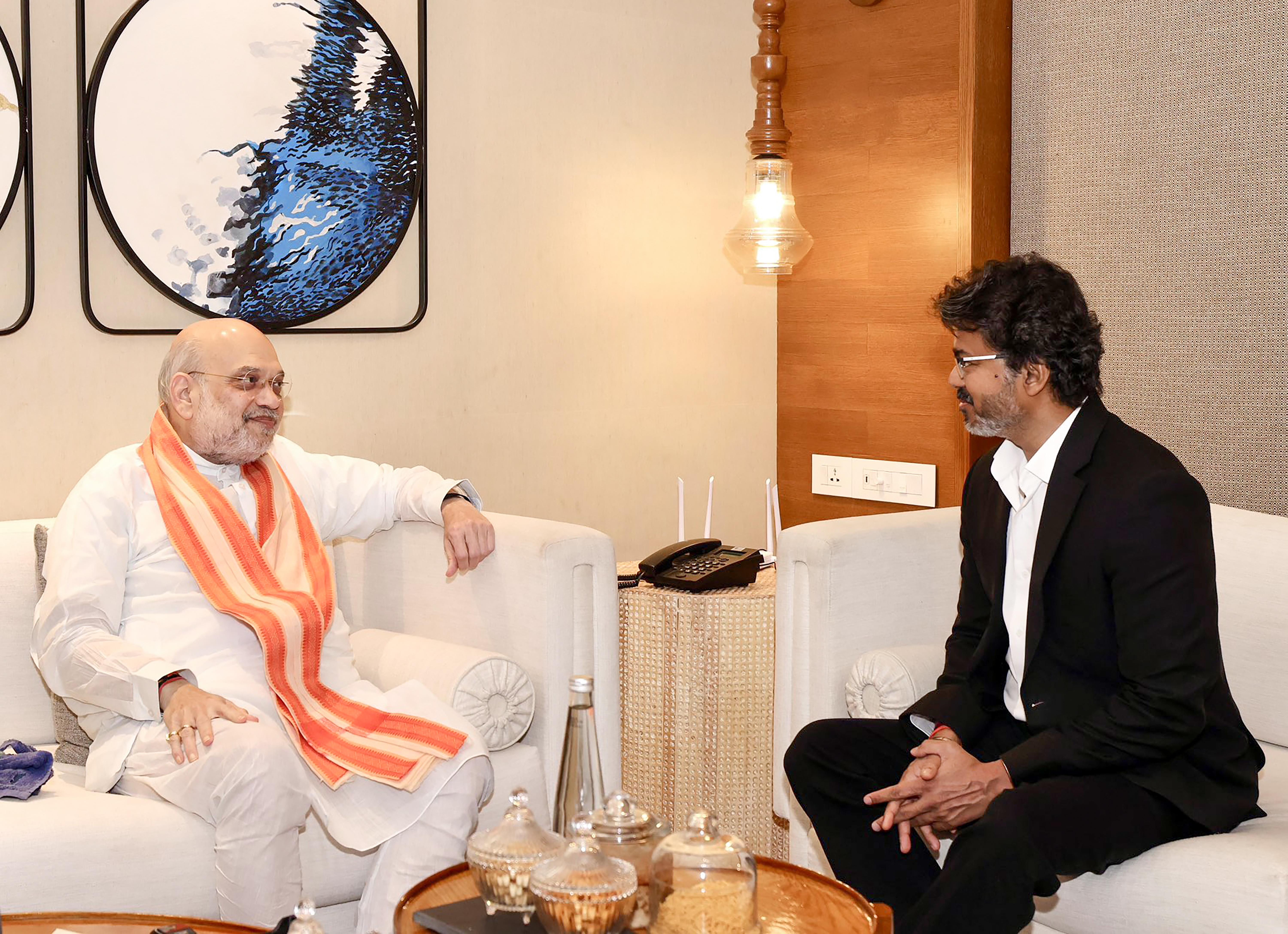 Chennai: Amit Shah meets Tamil Nadu CM Vijay