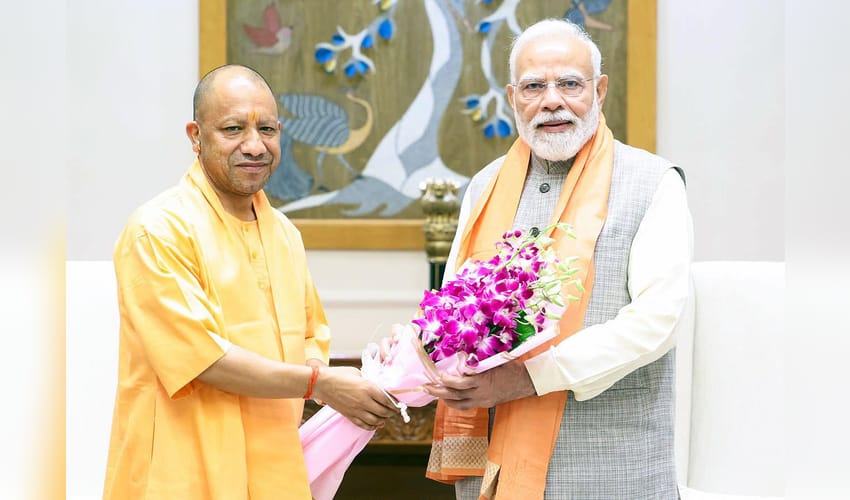 CM Yogi Adityanath meets PM Modi, BJP chief Nitin Nabin in Delhi