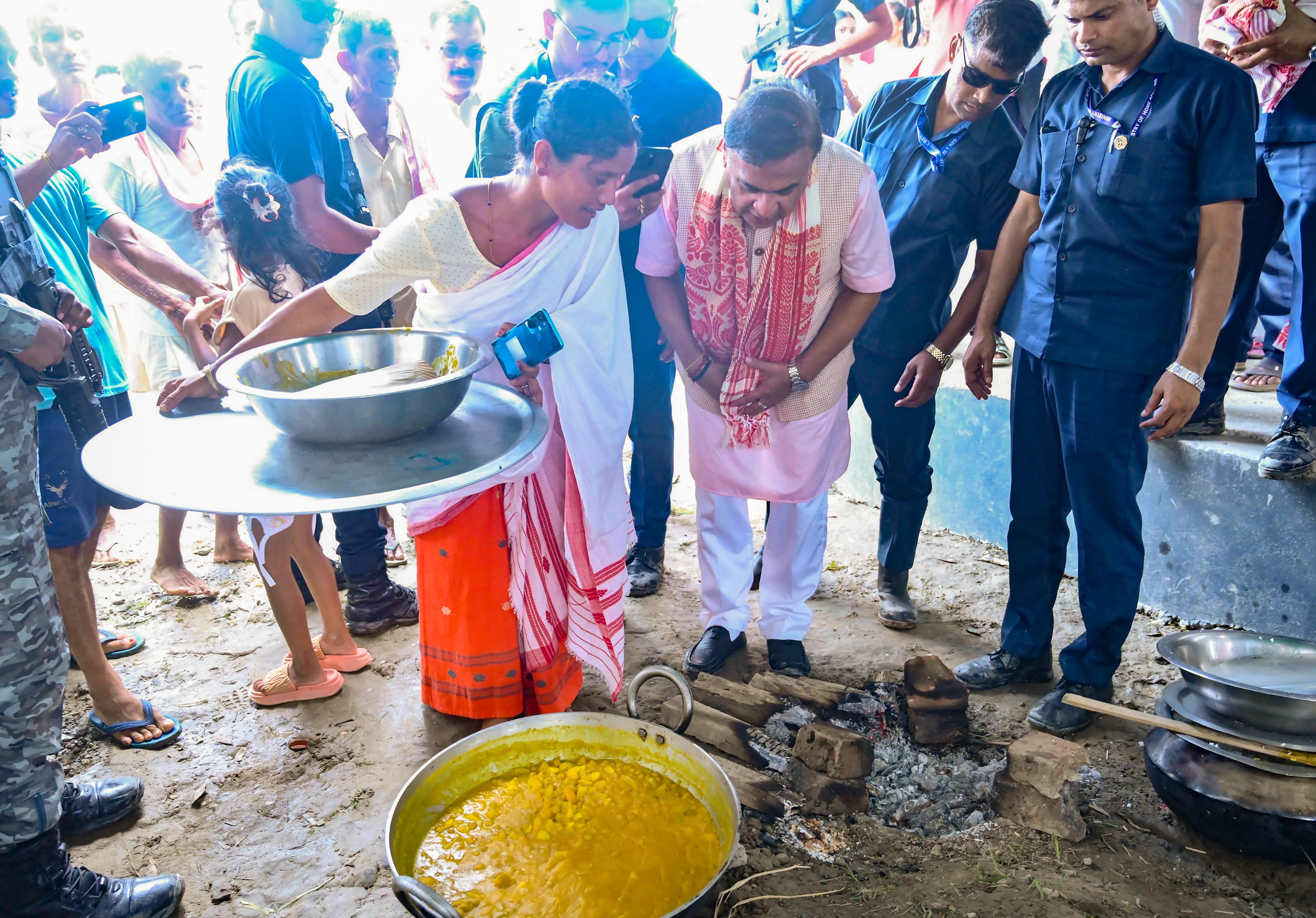 Darrang: Himanta Biswa Sarma inspects the flood affected area