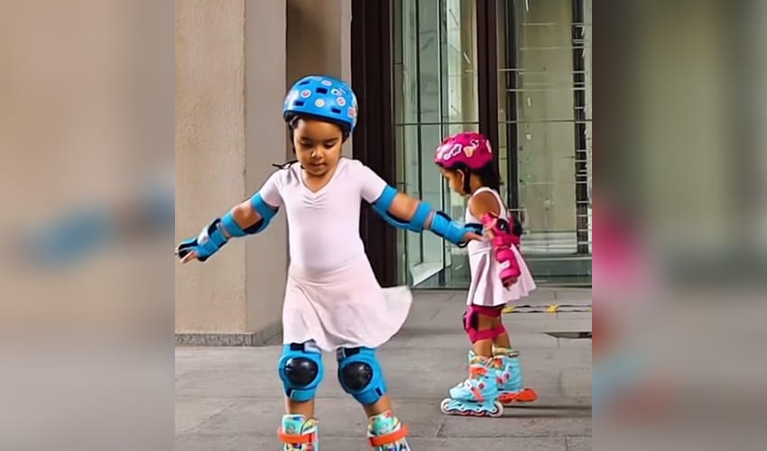 Debinna Bonnerjee reveals her daughters are learning the art of 'getting up again' through skating