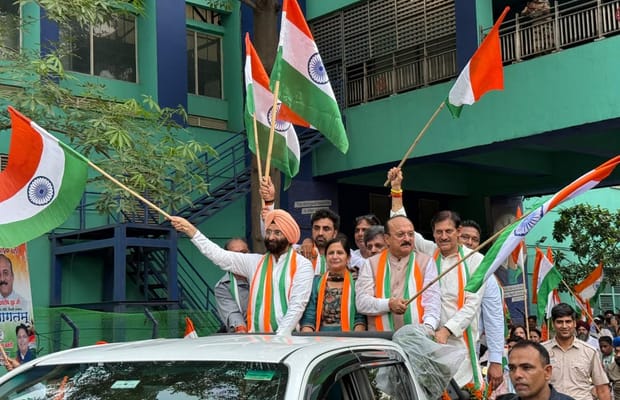 Delhi BJP kicks off Tiranga Yatra campaign under city unit chief Harsh Malhotra