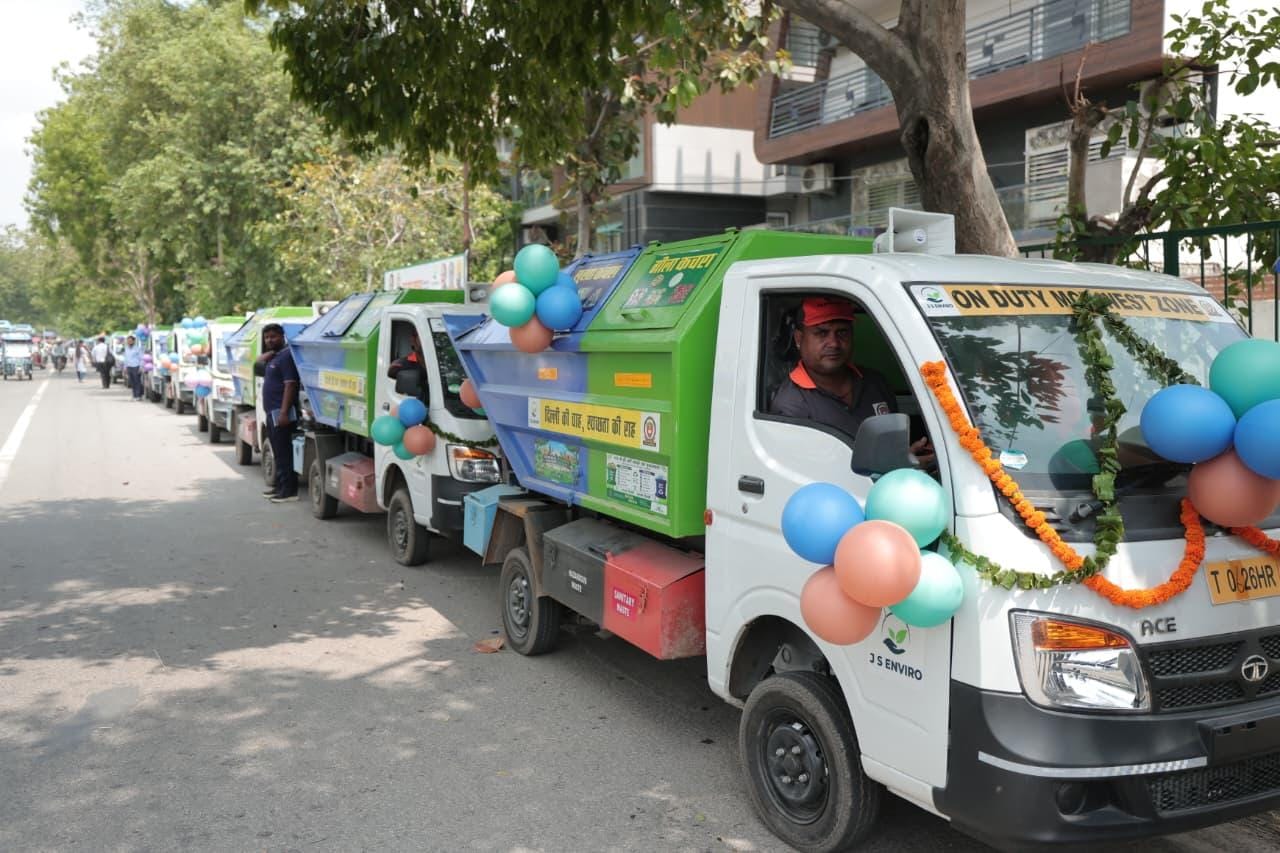 Delhi CM Rekha Gupta flags off 917 modern waste collection vehicles