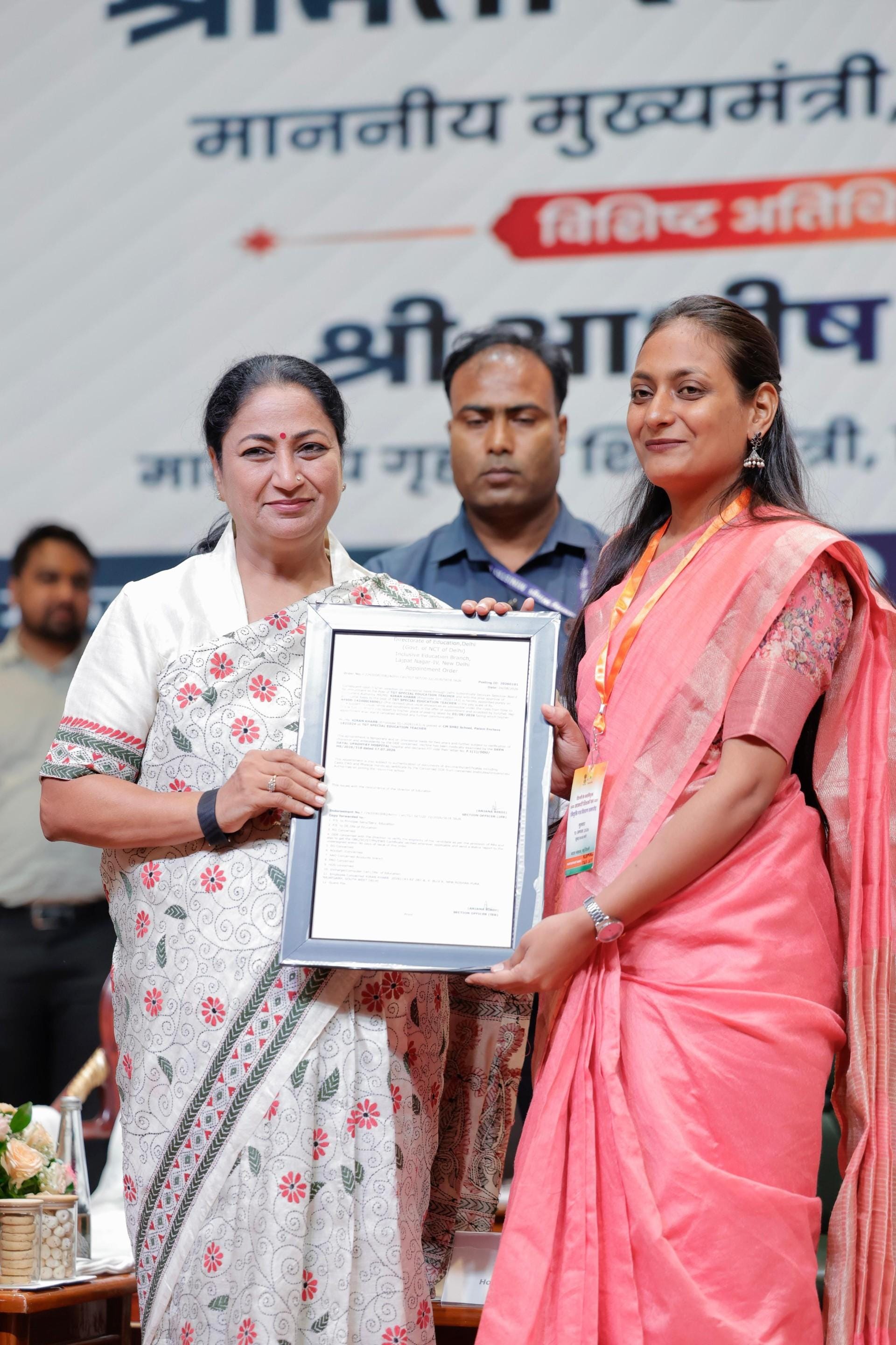 Delhi CM Rekha Gupta hands over appointment letters to 1,368 teachers
