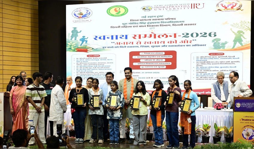 Delhi: Kapil Mishra calls for family, protection, dignity for children at ‘Swanath Sammelan-2026’