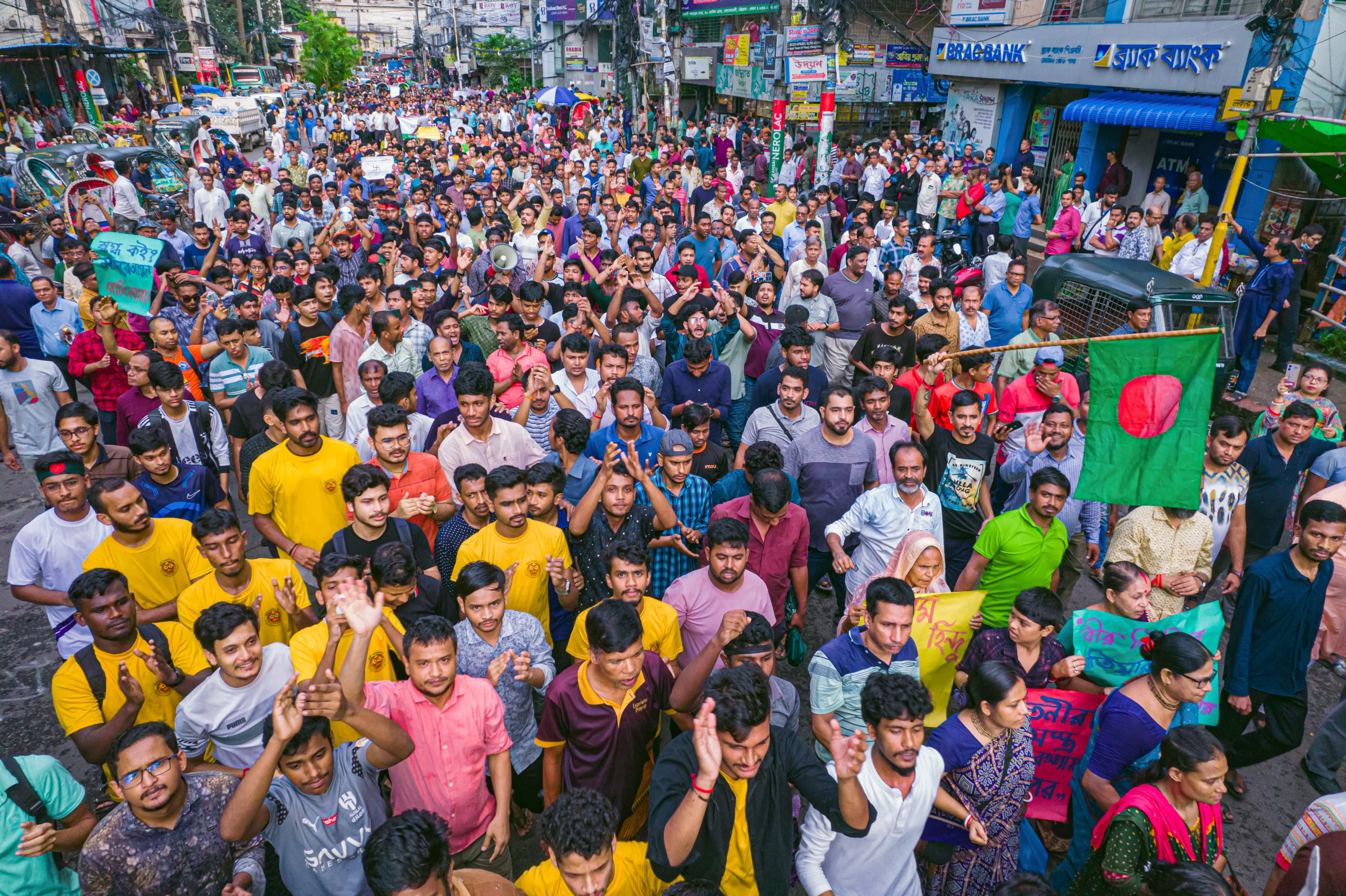 Dhaka : Bangladeshi Hindu community protest against violence targeting the country’s minorities 