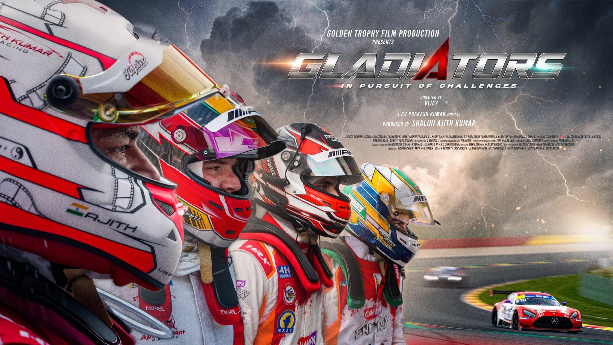 Director Vijay's docu-film showcasing Ajith Kumar's efforts on race track titled 'Gladiators' (Photo: Golden Trophy Film Production LLP/X)