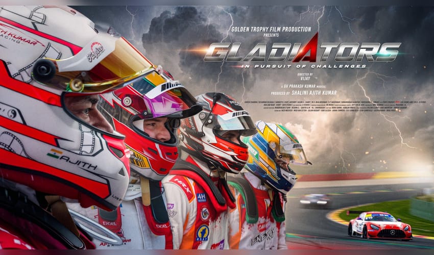 Director Vijay's docu-film showcasing Ajith Kumar's efforts on race track titled 'Gladiators' (Photo: Golden Trophy Film Production LLP/X)