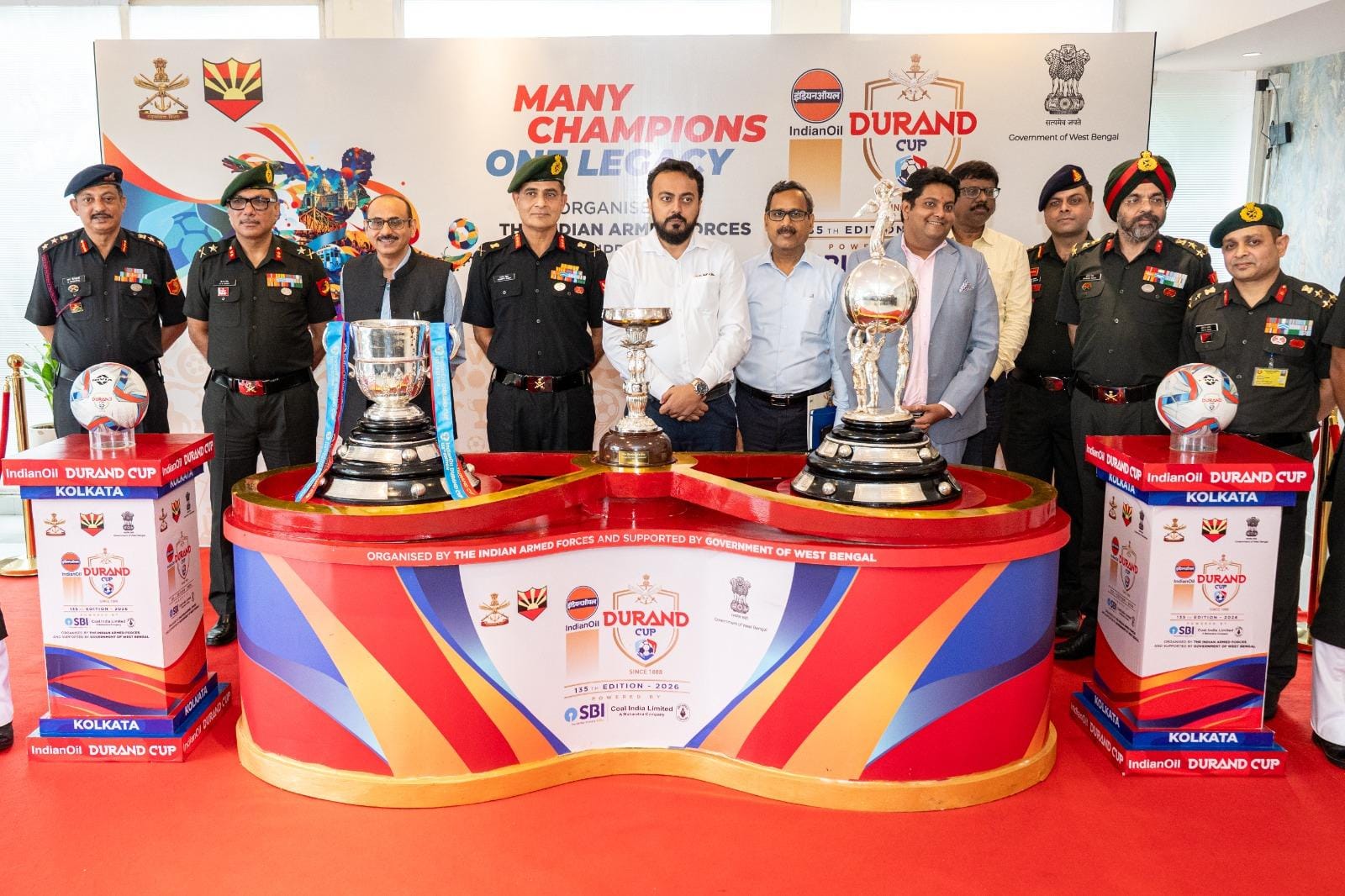 Durand Cup trophies showcased in Kolkata; tournament to begin on July 25 (Photo: IANS)