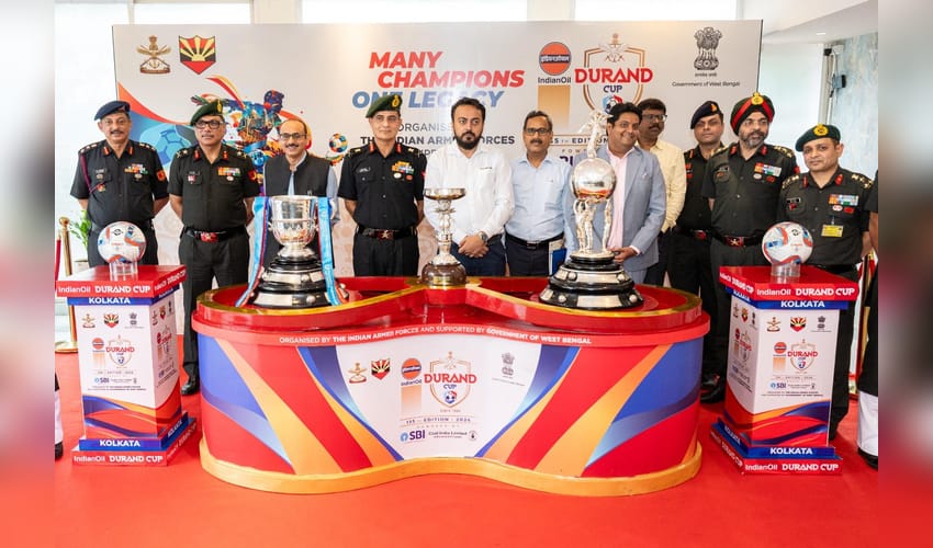 Durand Cup trophies showcased in Kolkata; tournament to begin on July 25 (Photo: IANS)