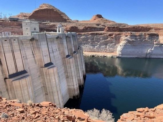 File photo of Glen Canyon Dam on Lake Powell in northern Arizona, the United States,Glen Canyon Dam,Lake Powell,