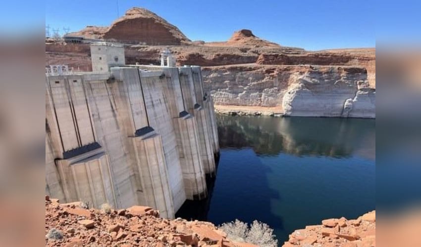 File photo of Glen Canyon Dam on Lake Powell in northern Arizona, the United States,Glen Canyon Dam,Lake Powell,