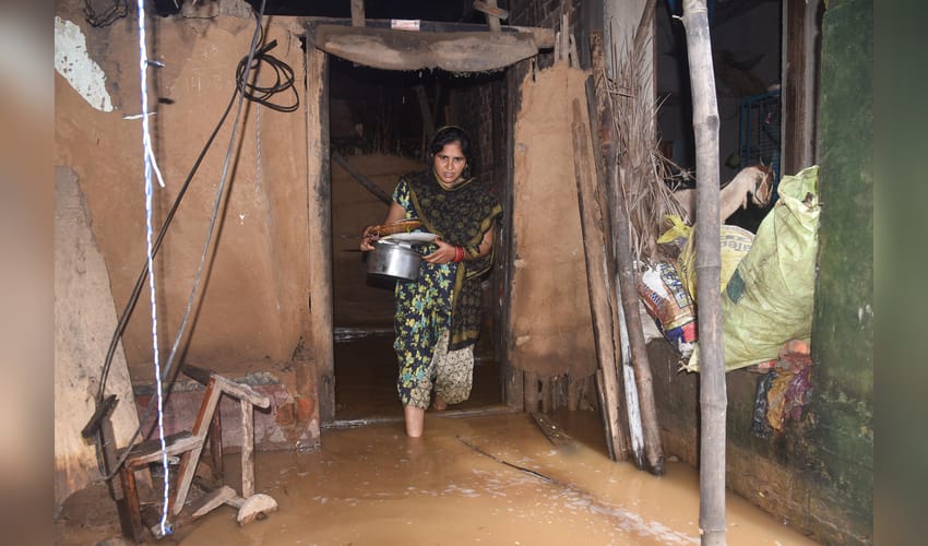 Floodwaters Enter Homes in Jajpur