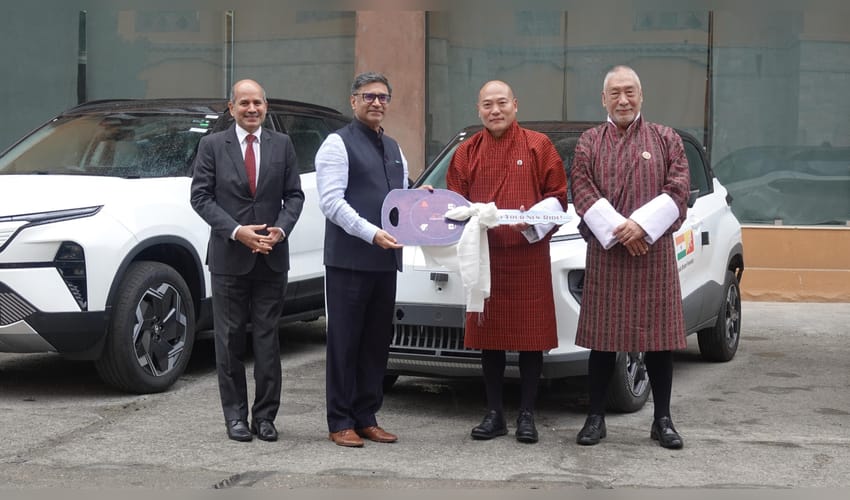 Foreign Secretary reviews India-supported projects in Bhutan with his counterpart, hands over 45 cars