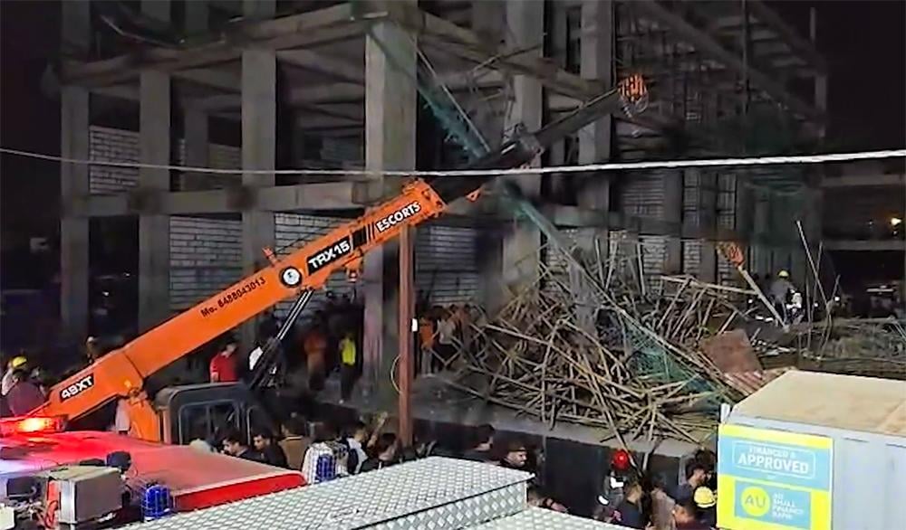 Gandhinagar: A portion of an under-construction building collapsed in Kudasan