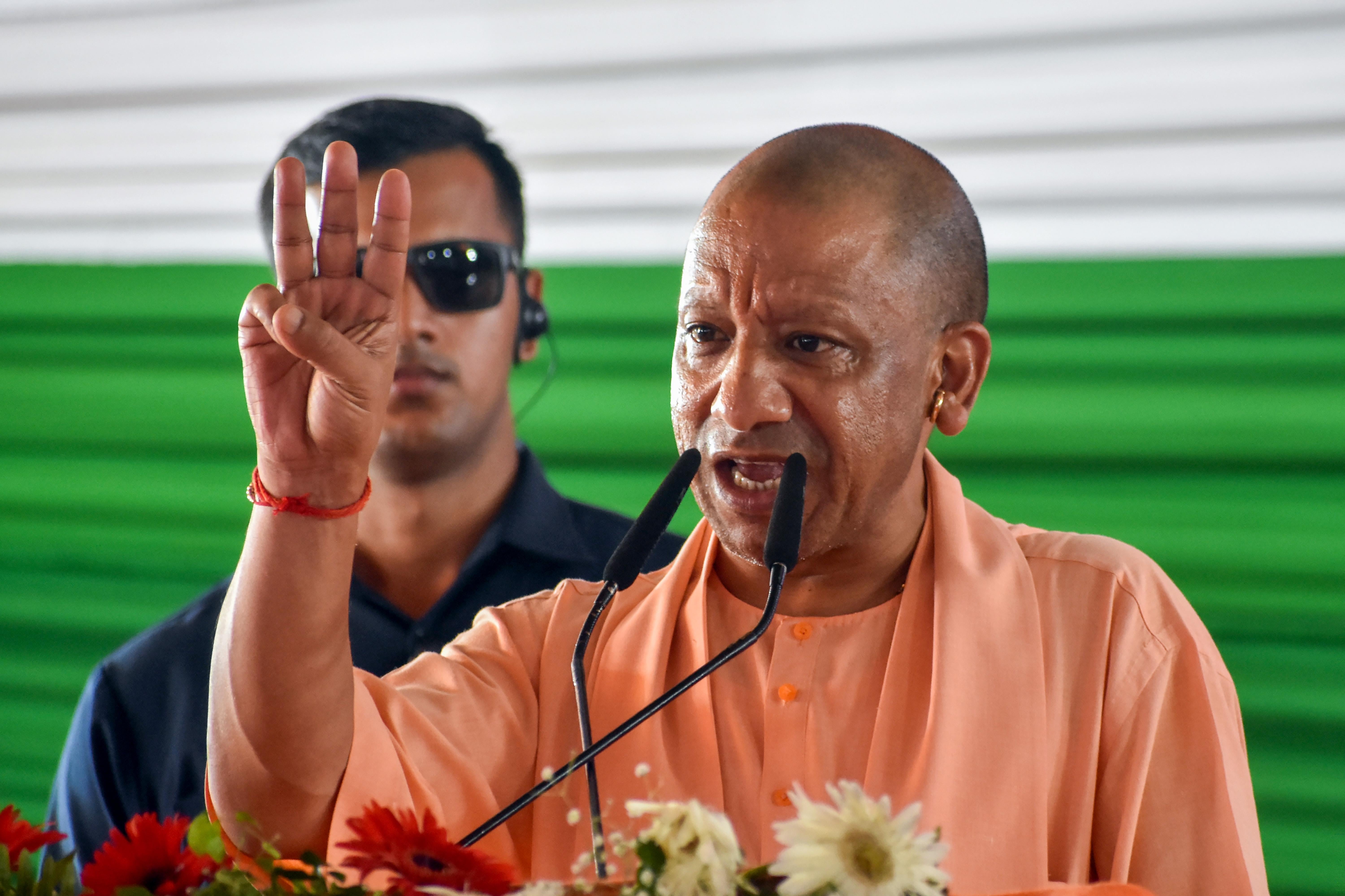 Gorakhpur: CM Yogi Adityanath attends a rally  
