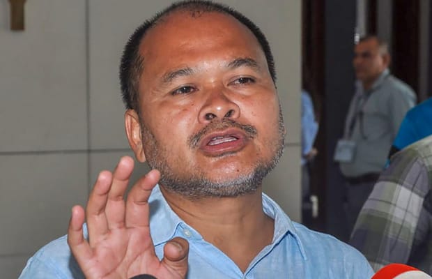Guwahati: Akhil Gogoi speaks to media during Assam Assembly session