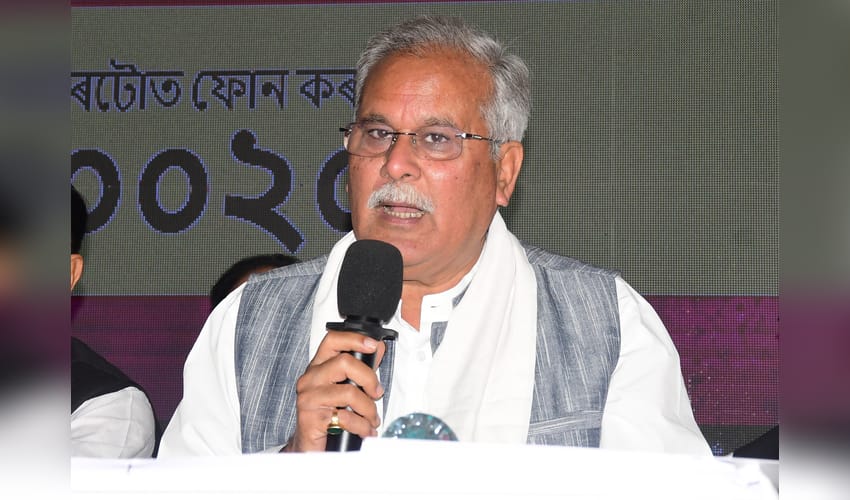 Guwahati: Bhupesh Baghel Addresses Media at Rajiv Bhawan