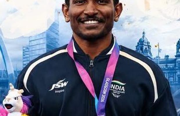 'He can definitely win an Olympic medal', says Selva Prabhu's father after he wins bronze medal in triple jump in Commonwealth Games 2026 in Glasgow on Saturday. Photo credit: SAI Media