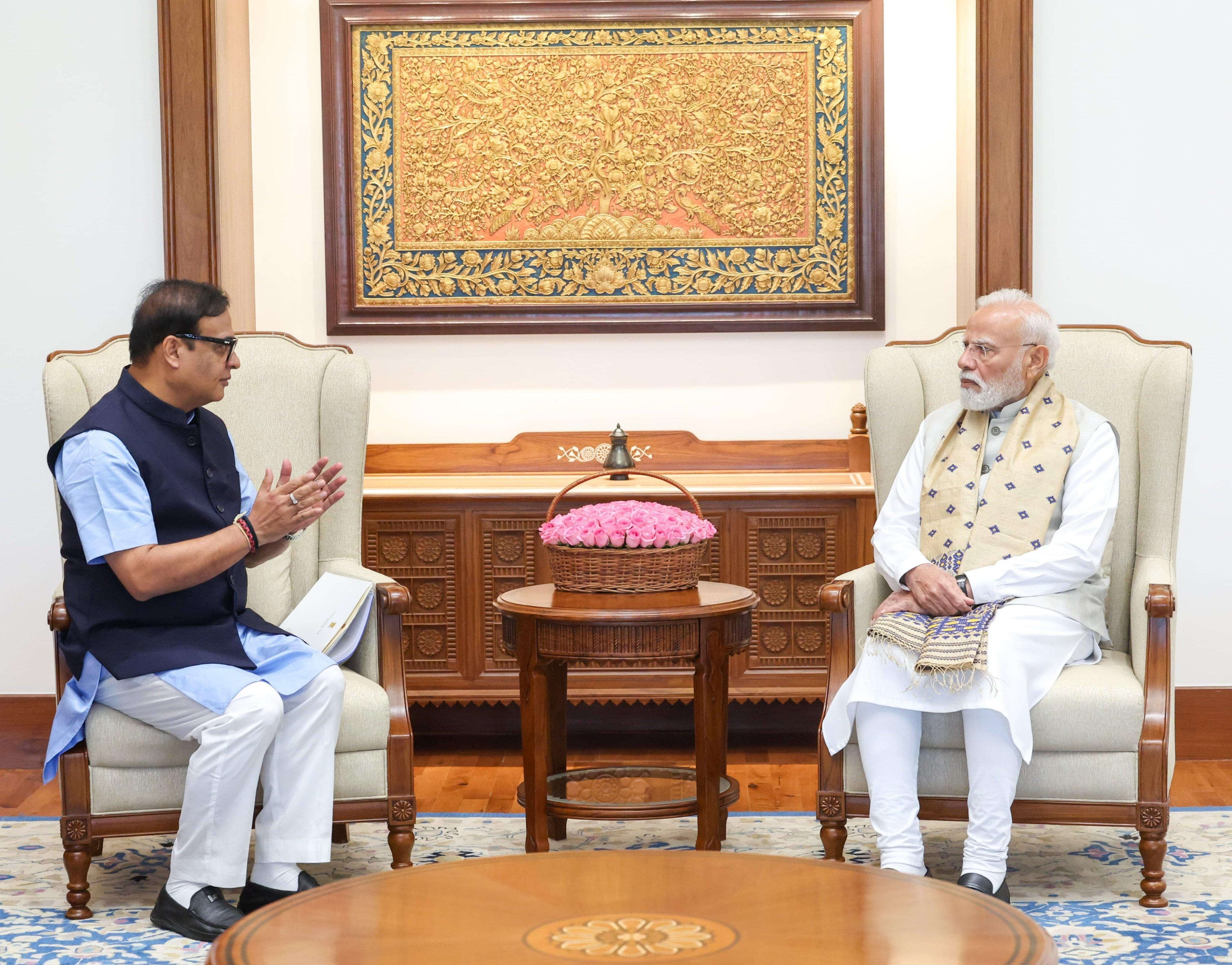 Himanta Sarma meets PM Modi; discusses Assam flood recovery efforts