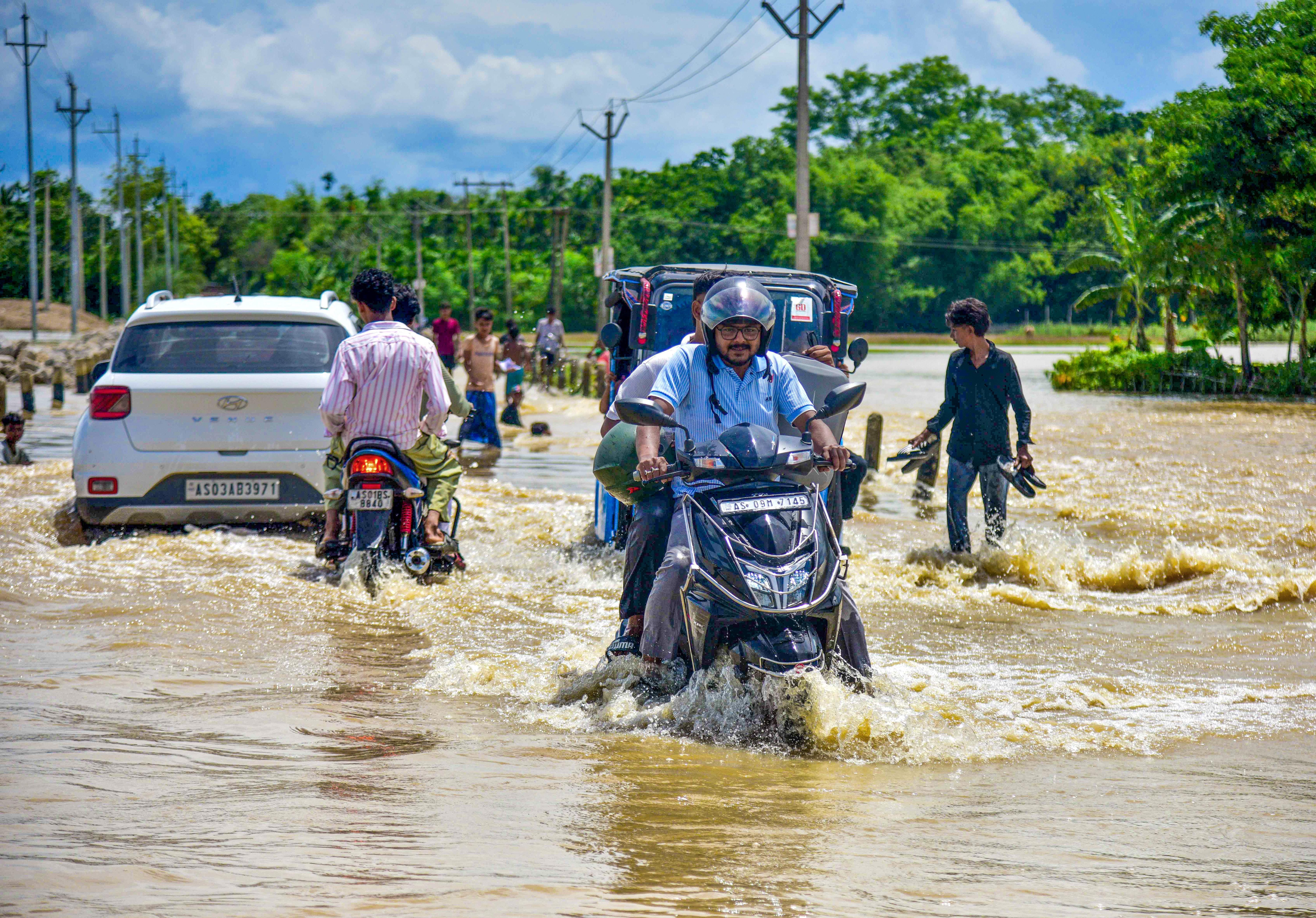 Hojai: Monsoon floods affect normal life