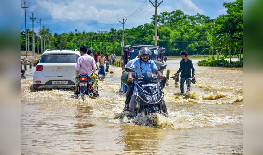 Hojai: Monsoon floods affect normal life