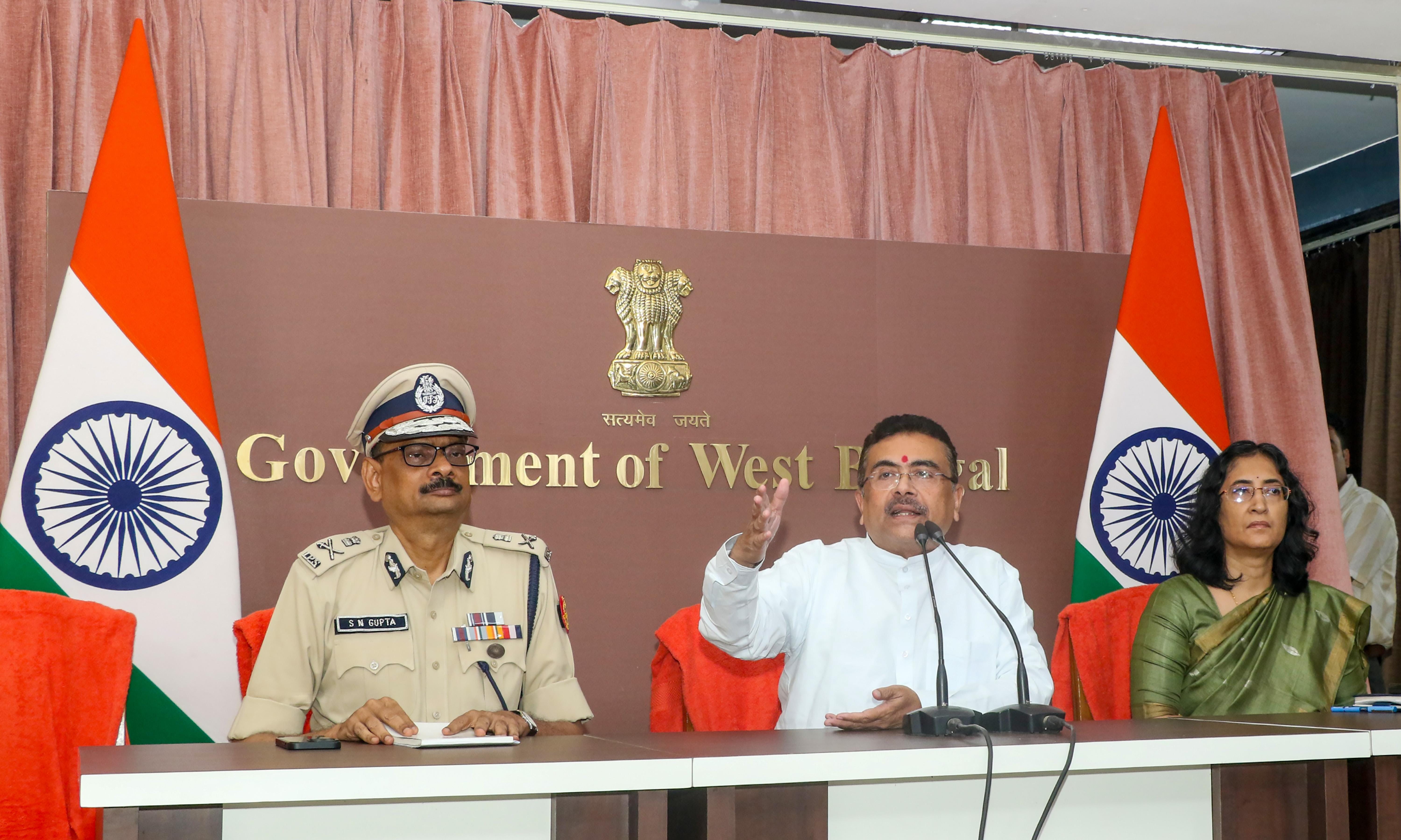 Howrah: Suvendu Adhikari Addresses Press Conference at Nabanna