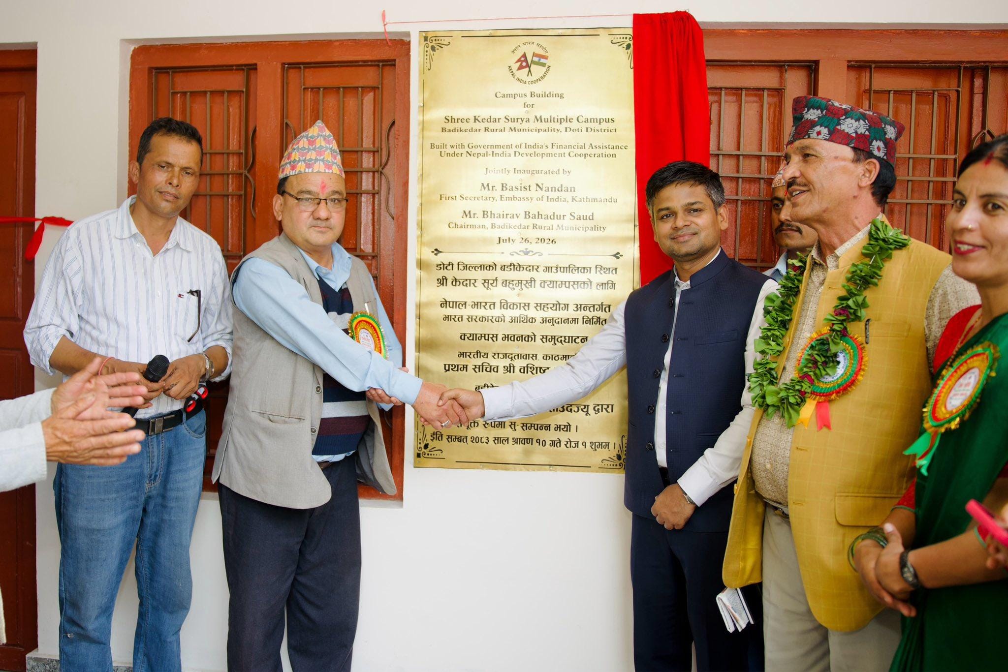 India-funded college building opens, school project begins in western Nepal