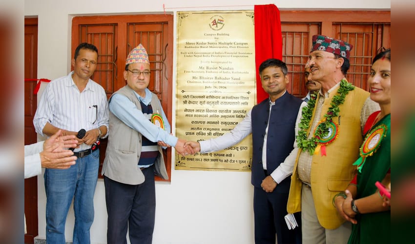 India-funded college building opens, school project begins in western Nepal