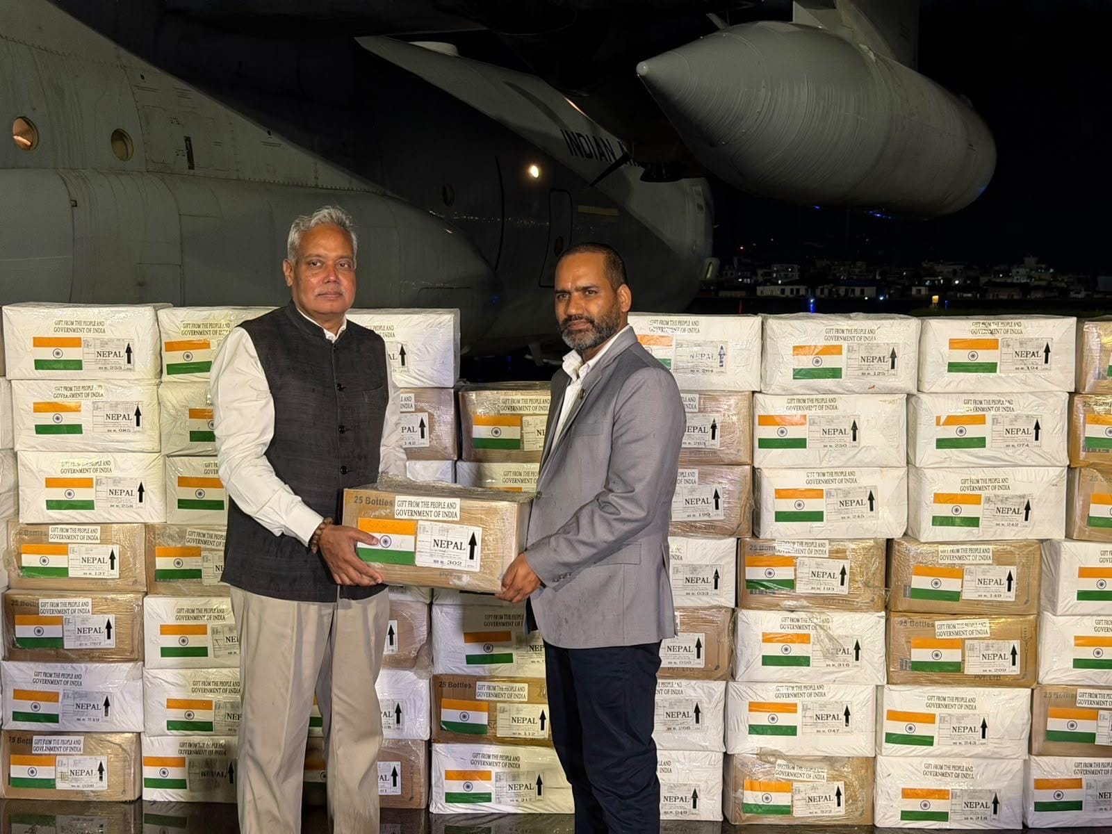 India hands over 10‑tonne flood relief aid to Nepal (Photo: @MEAIndia/X)