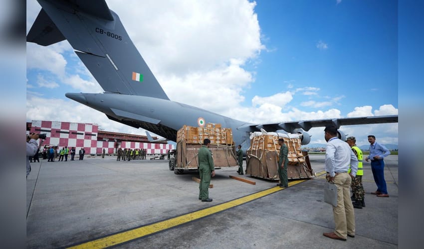 India Sends Disaster Relief Material to Nepal