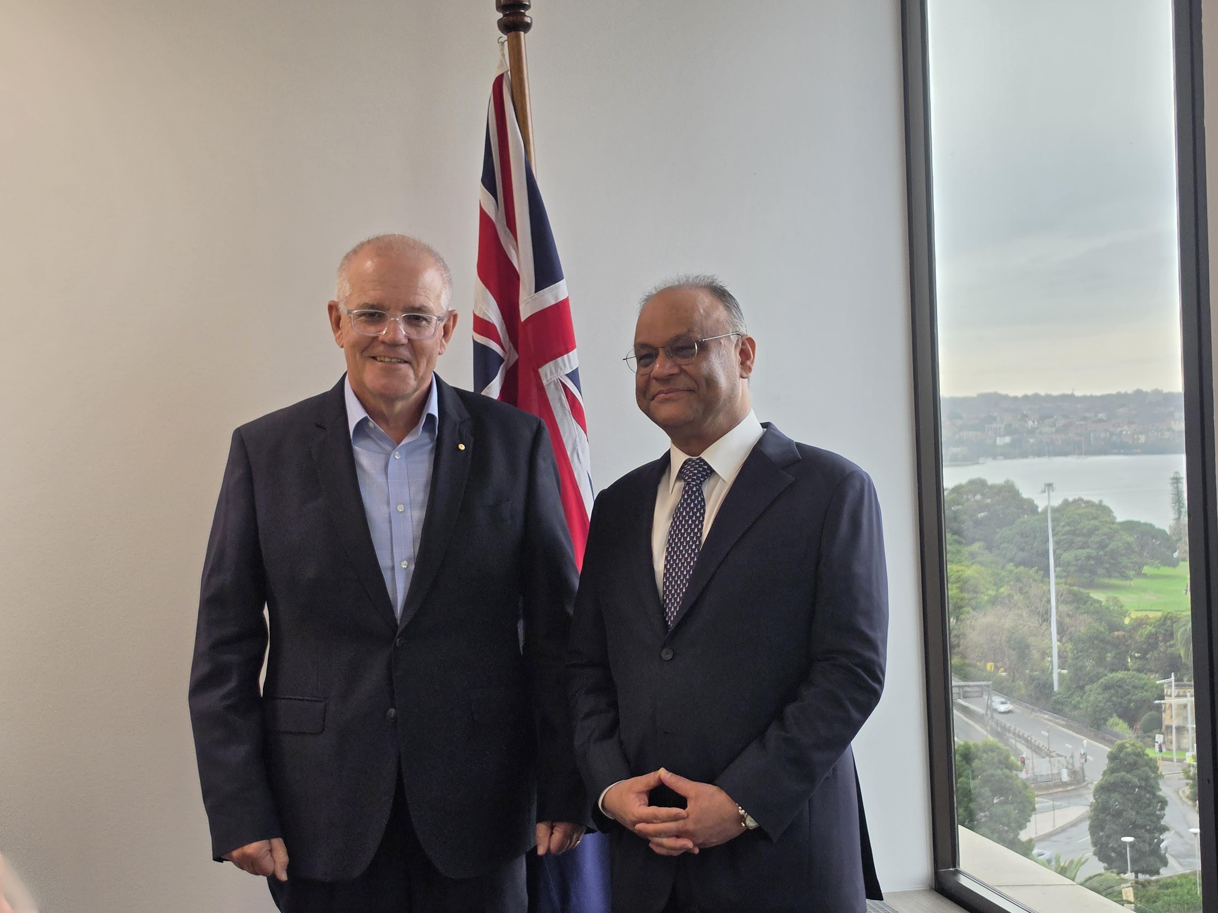 Indian envoy Nagesh Singh, former Australian PM Scott Morrison discuss bilateral ties 