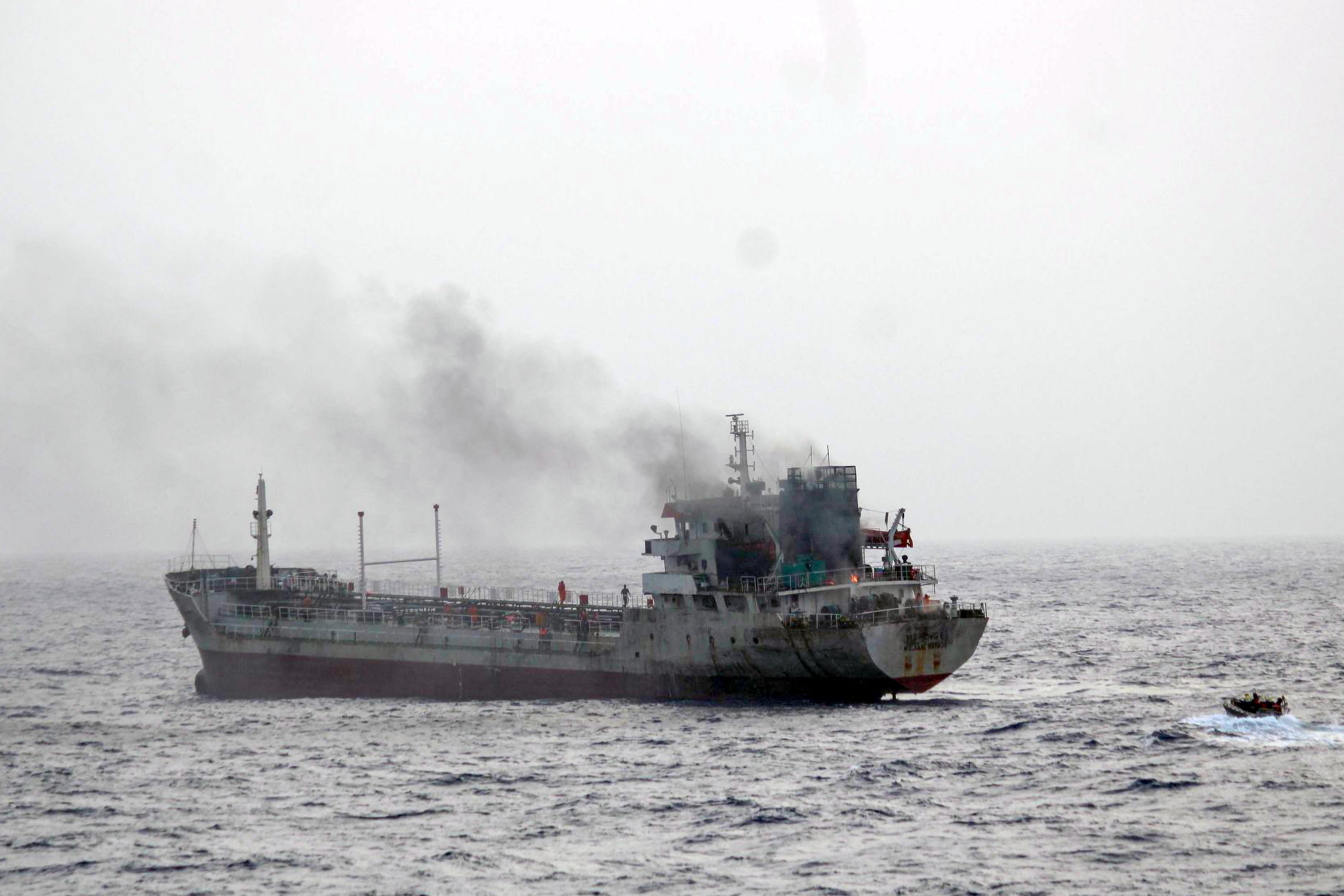 Indian Navy Responds to Fire Aboard Merchant Vessel in Gulf of Oman