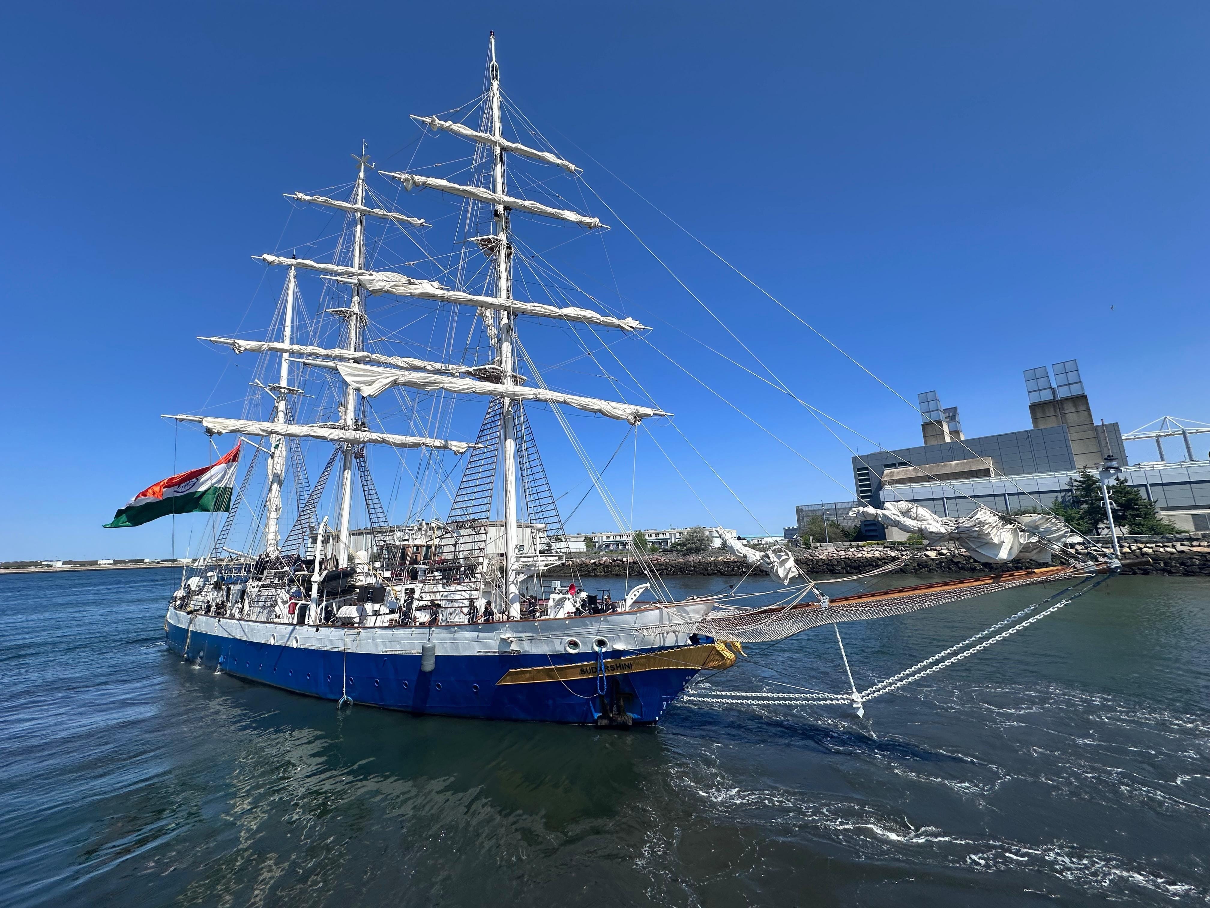 INS Sudarshini departs for Portugal's Ponta Delgada after representing India at Sail 250 in US  