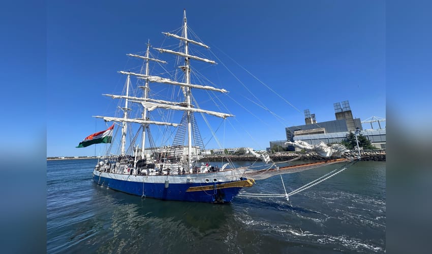 INS Sudarshini departs for Portugal's Ponta Delgada after representing India at Sail 250 in US
