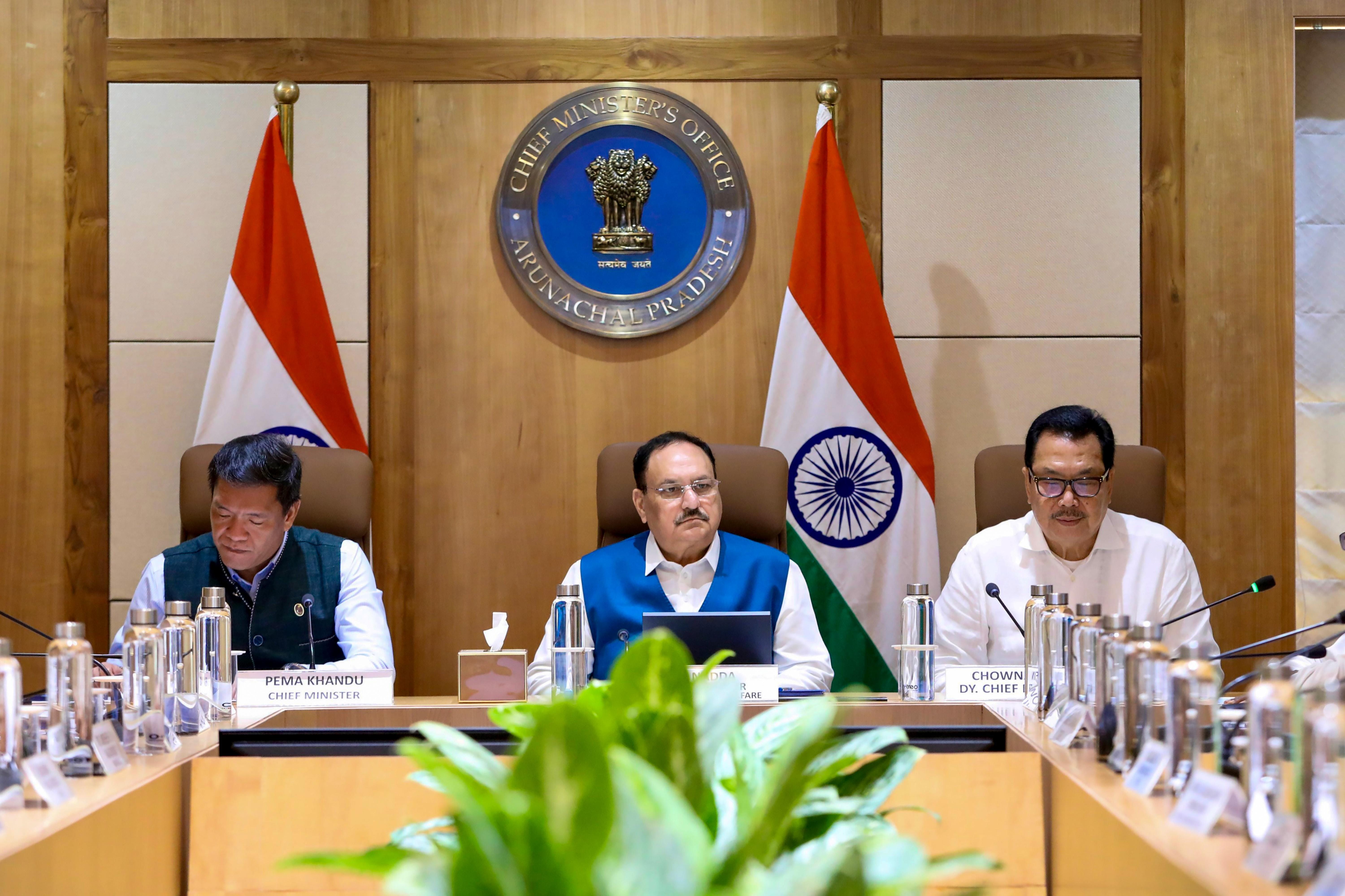 Itanagar: J.P. Nadda Chairs Review Meeting on Flood Relief